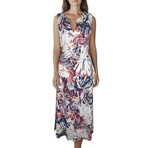 Komarov Crinkle Sleeveless Midi Dress Pockets Minimalist Resort Size Medium